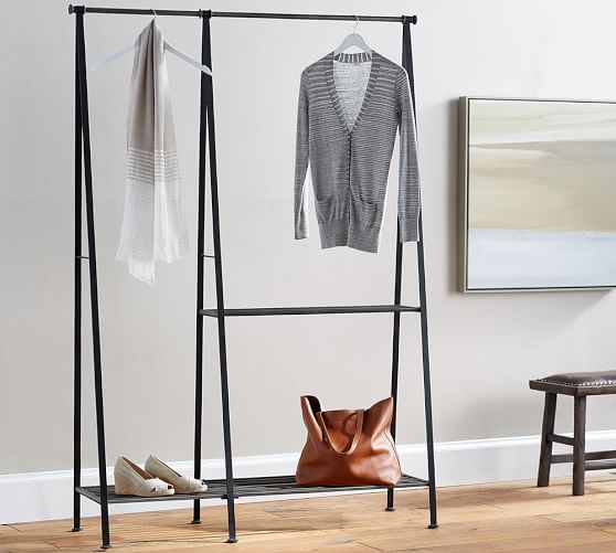 Antique Gray Modular Clothes Rack Pottery Barn