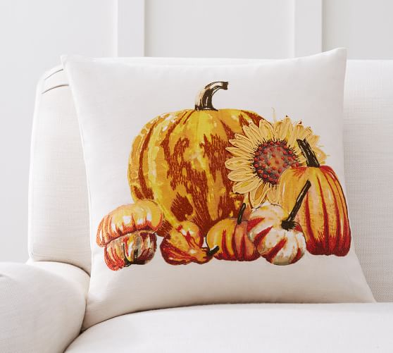 Pumpkin Sunflower Pillow Cover Pottery Barn