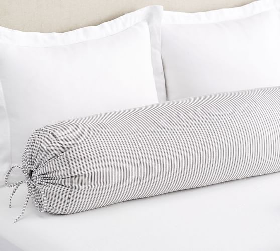 The Emily & Meritt Ticking Stripe Bolster Pillow Pottery Barn