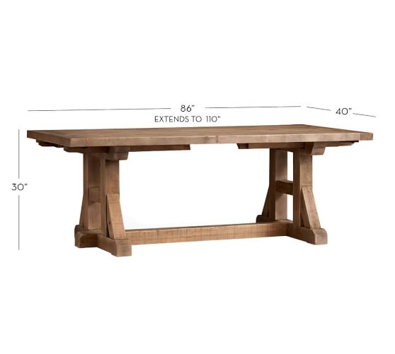 stafford reclaimed pine extending dining table | pottery barn stafford reclaimed pine extending dining table | pottery barn