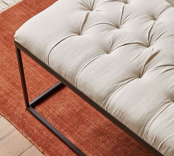 Albany Tufted Upholstered Bench Pottery Barn
