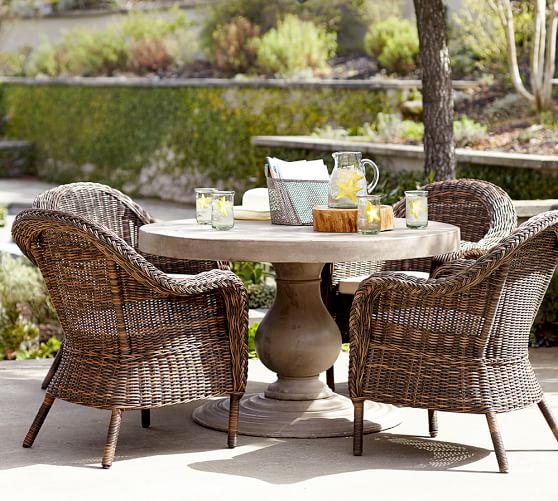 Geneva Concrete Round Dining Table Pottery Barn