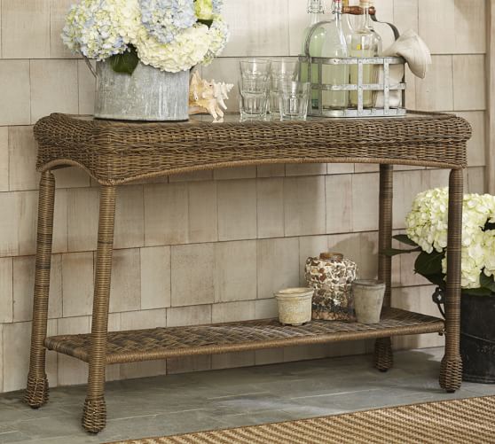 Saybrook AllWeather Wicker Console Table Pottery Barn