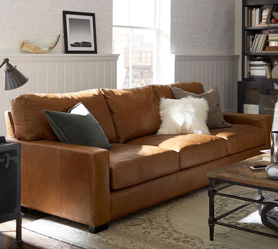 Turner Square Arm Leather Sofa Pottery Barn