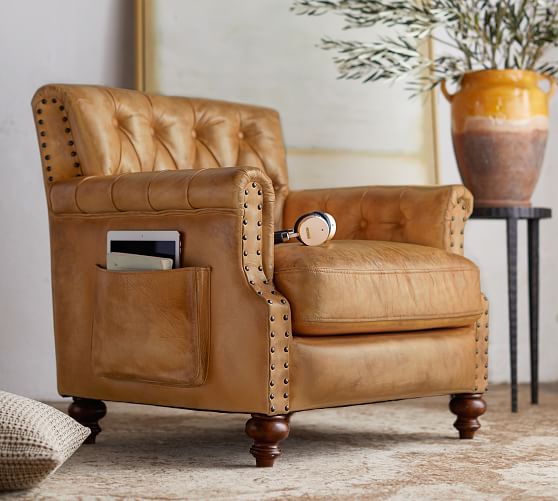 Colton Leather Armchair Pottery Barn