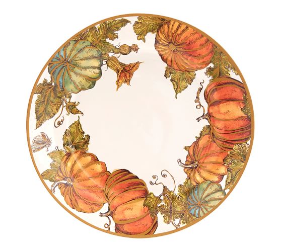 Heritage Pumpkin Dinner Plate, Set of 4 Pottery Barn