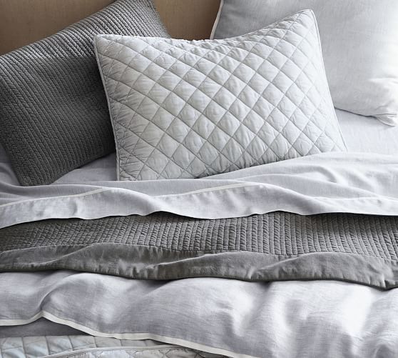 Velvet Channel Quilt & Sham Flagstone Pottery Barn