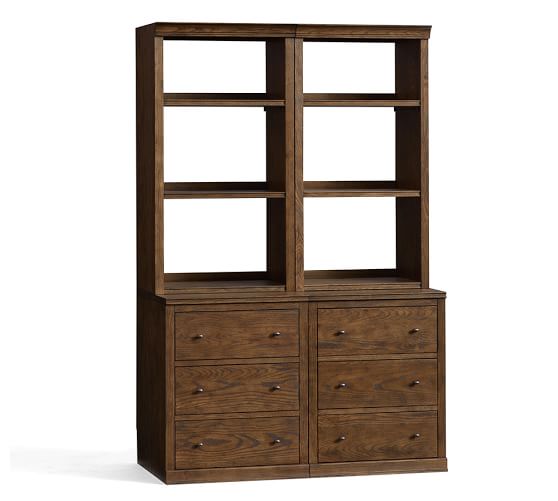 Logan Bookcase with Drawers Pottery Barn