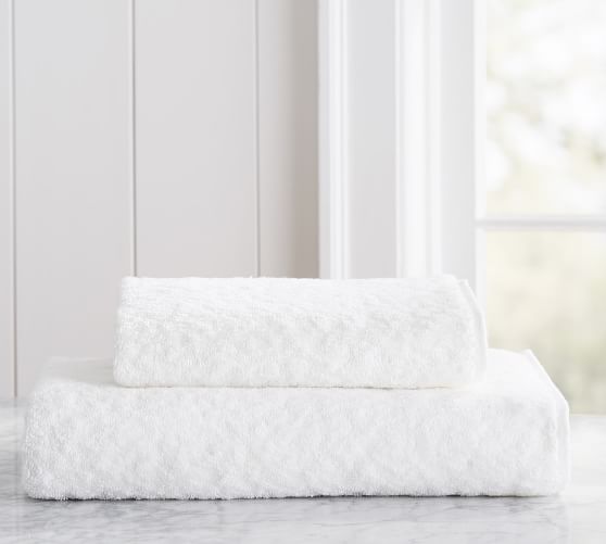 Textured Cotton Linen Bath Towel White Pottery Barn