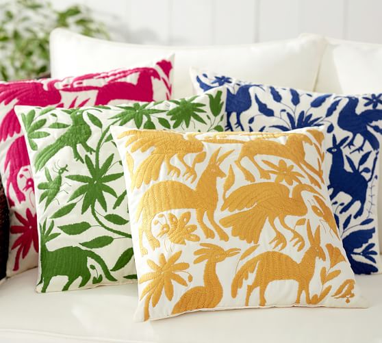 Vibrant Embroidered Indoor/Outdoor Pillow | Pottery Barn Vibrant Embroidered Indoor/Outdoor Pillow | Pottery Barn