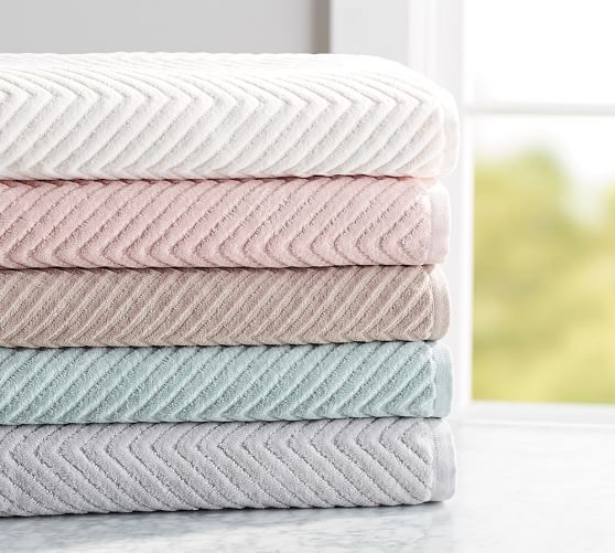 Chevron Sculpted Bath Towel White Pottery Barn