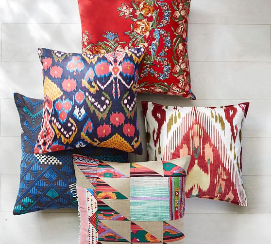 Petra Ikat Pillow Cover Pottery Barn