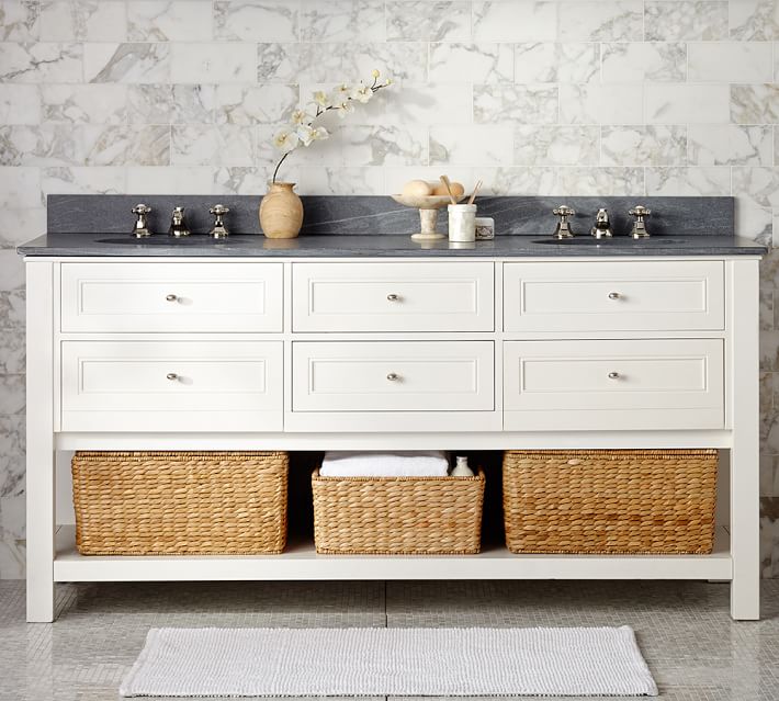 classic double sink console - white | pottery barn classic double sink console - white | pottery barn