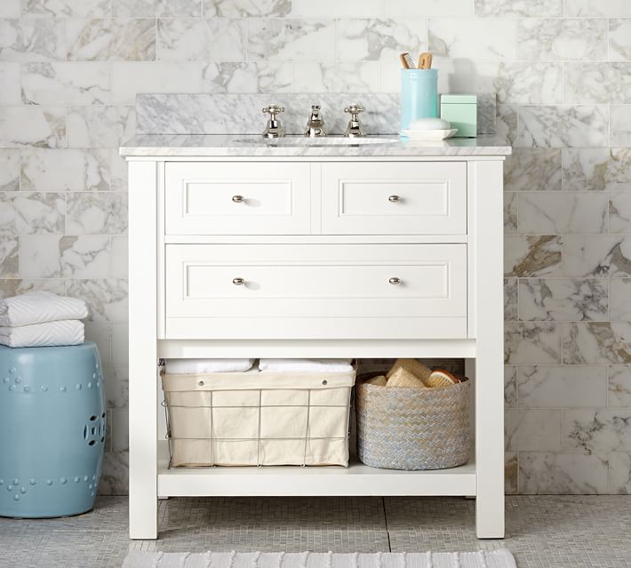 Bathroom Mirrors Pottery Barn classic single sink console - white | pottery barn Bathroom Mirrors Pottery Barn classic single sink console - white | pottery barn