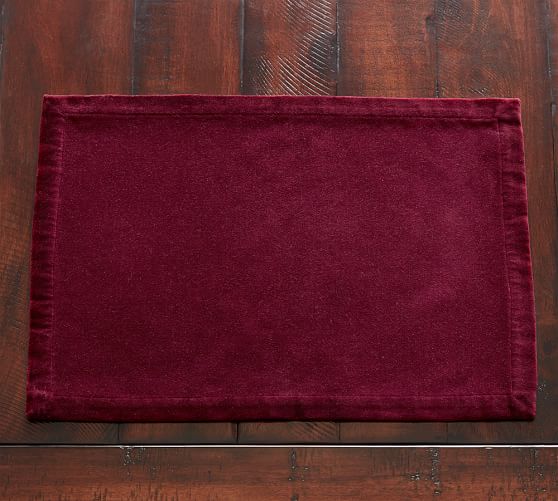 Velvet Placemat, Set of 4 Claret Pottery Barn