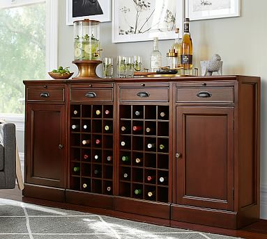 bar buffet modular pottery barn wine cabinets bases grid bars buffets cabinet furniture tower holidays potterybarn