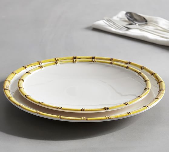 Bamboo Melamine Dinnerware, Set of 4 Pottery Barn