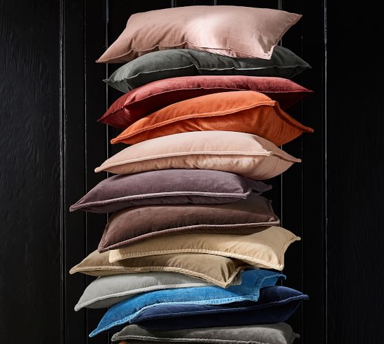Washed Velvet Pillow Cover 24" Pottery Barn