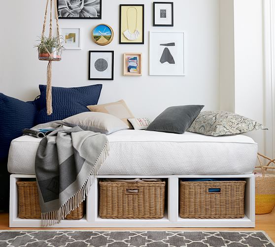 Stratton Storage Platform Daybed with Baskets Pottery Barn