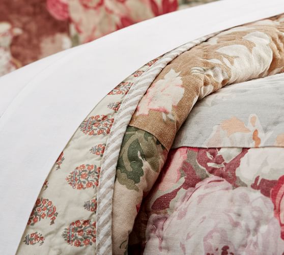 Carolina Floral Patchwork Reversible Quilt & Sham Pottery Barn