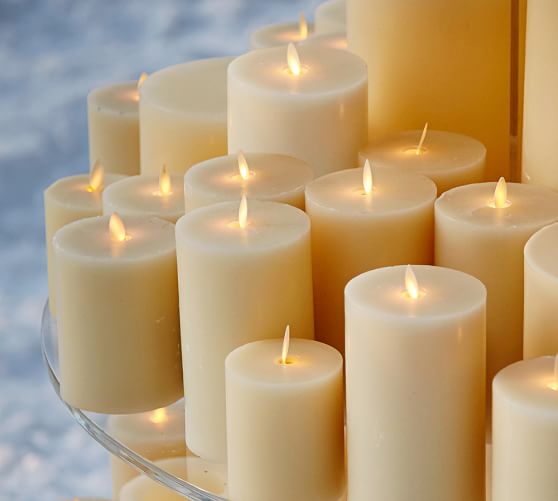 Premium Flickering Flameless Wax Candle Ivory Pottery Barn Premium Flickering Flameless Wax Candle