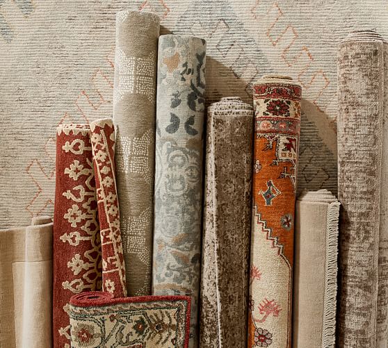 Desa Bordered Wool Rug Terra Cotta Pottery Barn