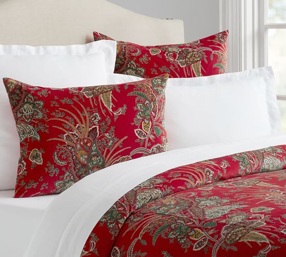 Adela Velvet Print Duvet Cover & Sham Pottery Barn