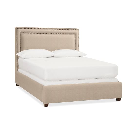 Tamsen Square Upholstered Bed & Headboard Pottery Barn