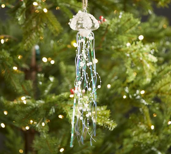 Pearl Tinsel Jellyfish  Ornament Pottery Barn