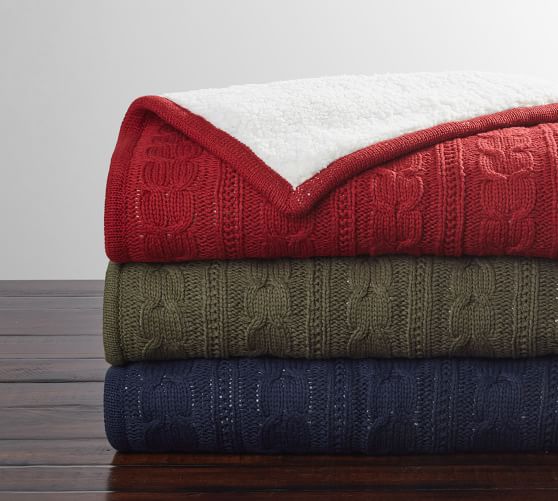 Cozy Cable Knit Throw Pottery Barn