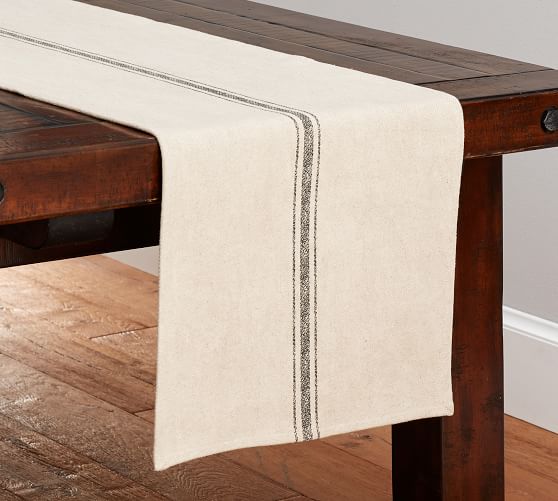 Rustic Stripe Runner Charcoal Pottery Barn