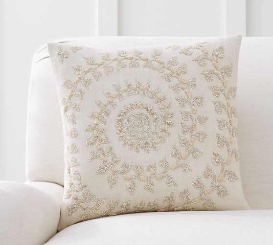 Spiral Beaded Pillow Cover Pottery Barn