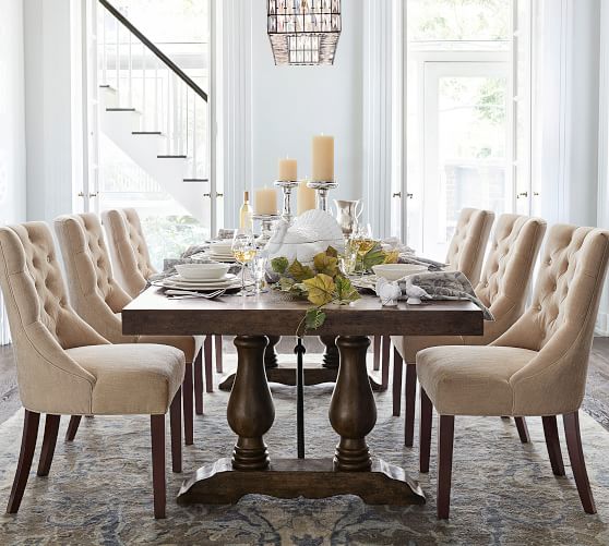 Lorraine Extending Dining Table, Hewn Oak | Pottery Barn