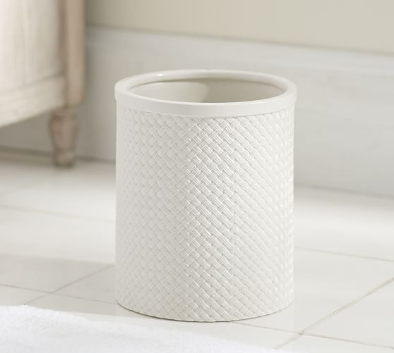 Porcelain Basketweave Wastebasket Pottery Barn