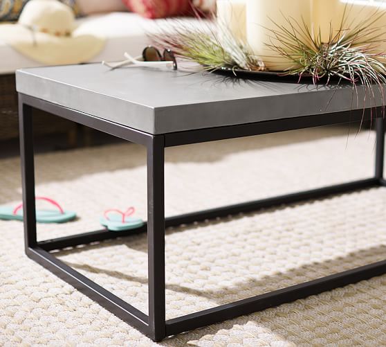 sloan concrete & metal coffee table | pottery barn sloan concrete & metal coffee table | pottery barn