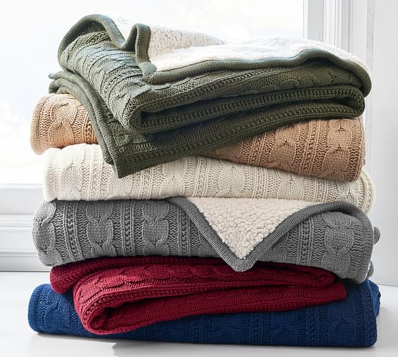 Cozy Cable Knit Throw Pottery Barn