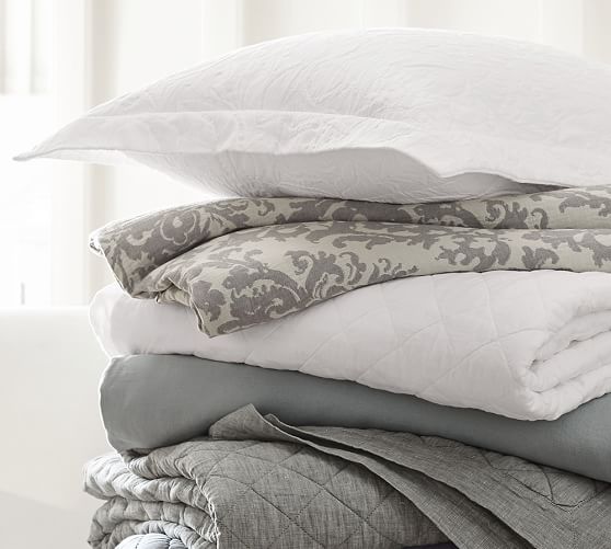 Jacquard Linen Medallion Duvet Cover & Sham Neutral Pottery Barn