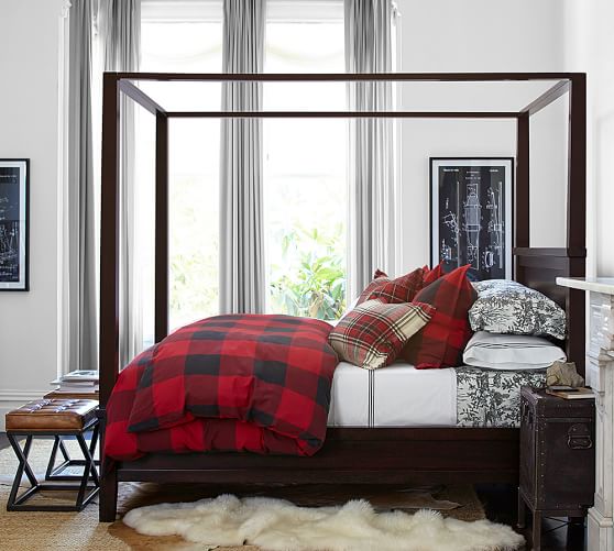 Buffalo Check Duvet Cover & Sham - Red/Black | Pottery Barn