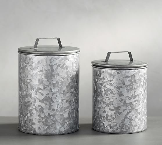 Galvanized Canister, Set of 2 Pottery Barn