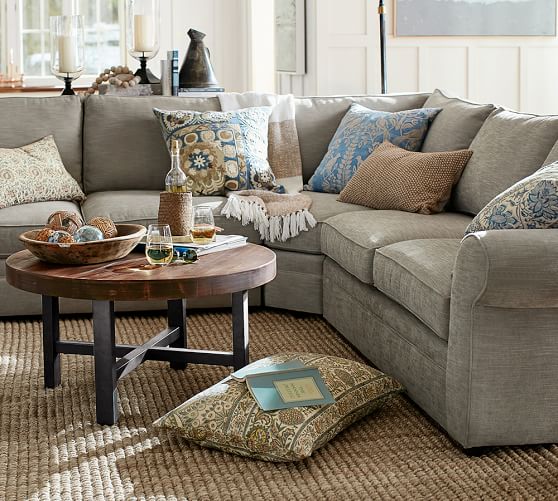 Pearce Upholstered 3Piece LShaped Sectional with Wedge Pottery Barn