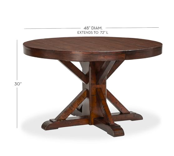 Benchwright Extending Pedestal Dining Table, Alfresco Brown Pottery Barn