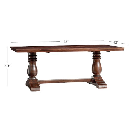 Bowry Reclaimed Wood Fixed Dining Table Pottery Barn