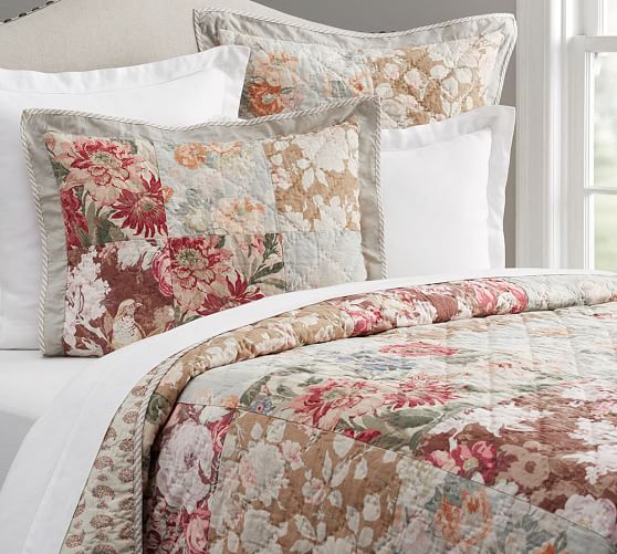 Carolina Floral Patchwork Reversible Quilt & Sham Pottery Barn