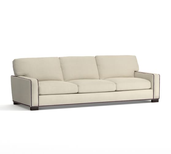 Turner Square Arm Upholstered Sofa with Nailheads Pottery Barn