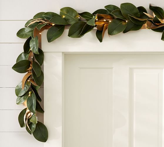 Lit Magnolia Garland Pottery Barn