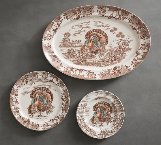 Traditional Turkey Dinner Plate, Set of 4 Pottery Barn