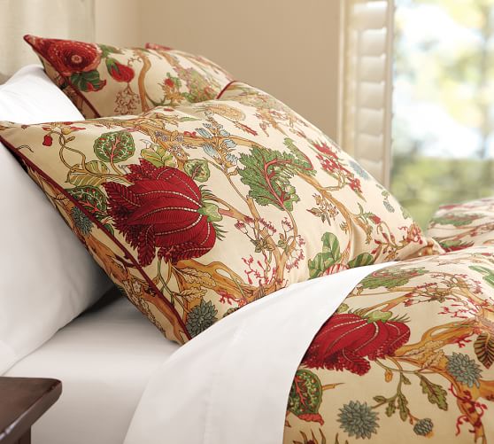 Wells Palampore Sham, Euro, Ivory