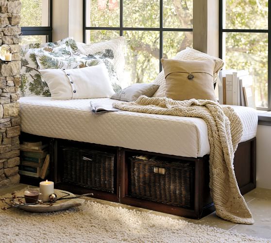 Stratton Storage Platform Daybed with Baskets Pottery Barn