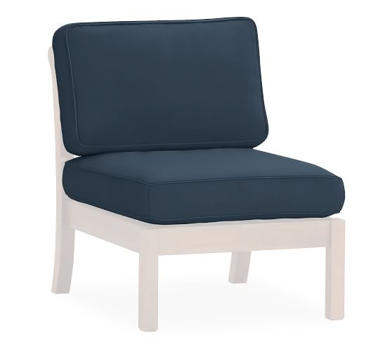 Universal Armless Sectional Box Cushion Set, Outdoor Canvas, Ink Blue