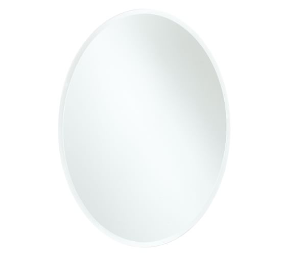 Eleanor Frameless Mirror, Oval, Large, 17.5 x 24"